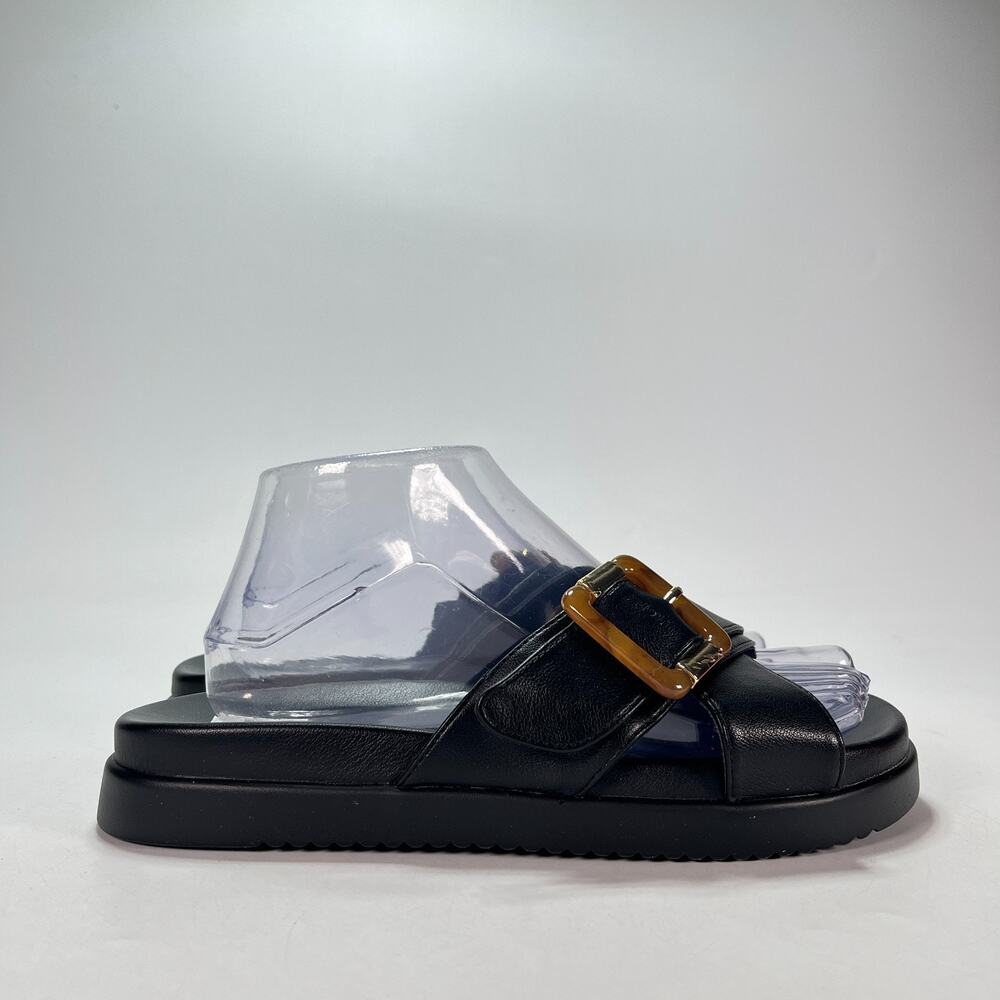 DV by Dolce Vita Usha Black Gold Casual Slides Fashion Sandals Women's Size 8